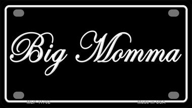 Big Momma Novelty Mini Metal License Plate Tag