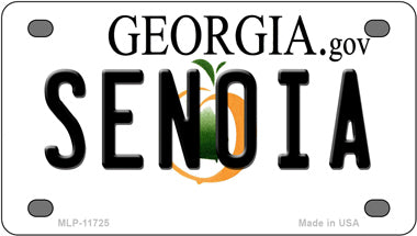 Senoia Georgia State Novelty Mini Metal License Plate Tag