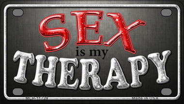 Sex Is My Therapy Novelty Mini Metal License Plate Tag
