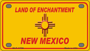 New Mexico Blank Yellow Novelty Mini Metal License Plate Tag
