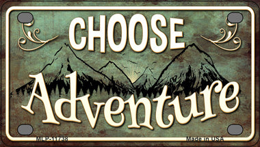 Choose Adventure Novelty Mini Metal License Plate Tag