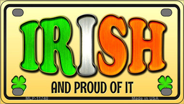 Irish and Proud Novelty Mini Metal License Plate Tag