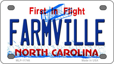 Farmville North Carolina Novelty Mini Metal License Plate Tag