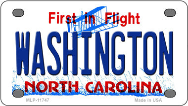 Washington North Carolina Novelty Mini Metal License Plate Tag