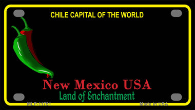 New Mexico Blank Black Novelty Mini Metal License Plate Tag