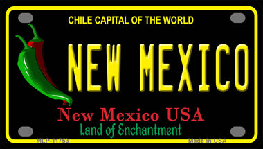 New Mexico Black Novelty Mini Metal License Plate Tag