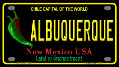 Albuquerque New Mexico Black Novelty Mini Metal License Plate Tag