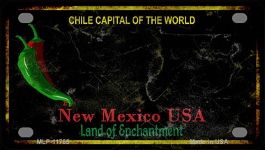 New Mexico Black Blank Rusty Novelty Mini Metal License Plate Tag