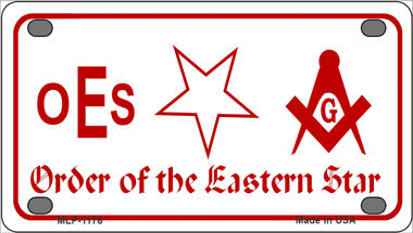 Order Of The Eastern Star Novelty Mini Metal License Plate Tag