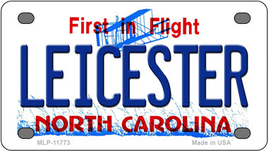 Leicester North Carolina State Novelty Mini Metal License Plate Tag