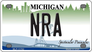 NRA Michigan Novelty Mini Metal License Plate Tag