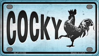 Cocky Chicken Novelty Mini Metal License Plate Tag