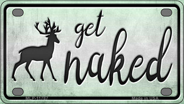 Get Naked Novelty Mini Metal License Plate Tag