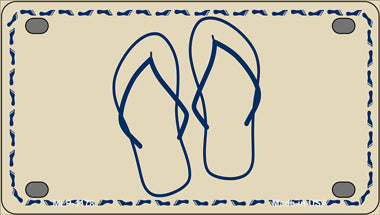 Flip Flops Novelty Mini Metal License Plate Tag
