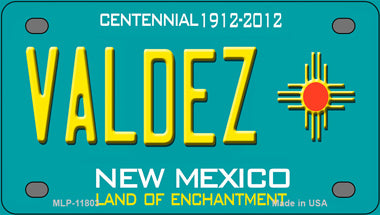 Valdez New Mexico Novelty Mini Metal License Plate Tag