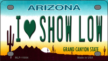 I Love Show Low Arizona Novelty Mini Metal License Plate Tag