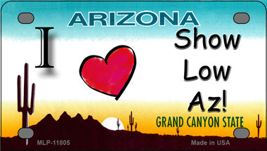 I Love Show Low AZ Novelty Mini Metal License Plate Tag