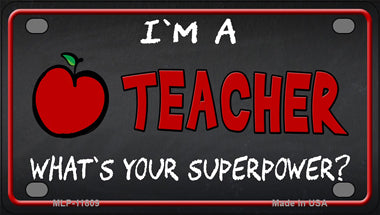 I Am A Teacher Novelty Mini Metal License Plate Tag