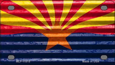 Arizona Flag Corrugated Effect Novelty Mini Metal License Plate Tag