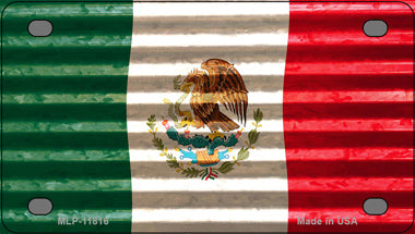 Mexico Flag Corrugated Effect Novelty Mini Metal License Plate Tag