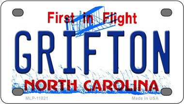 Grifton North Carolina Novelty Mini Metal License Plate Tag