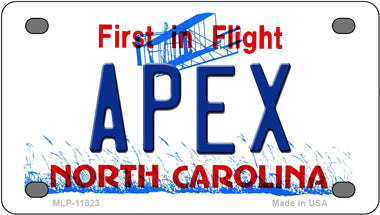 Apex North Carolina Novelty Mini Metal License Plate Tag