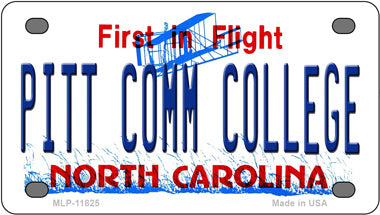 Pitt Comm College North Carolina Novelty Mini Metal License Plate Tag