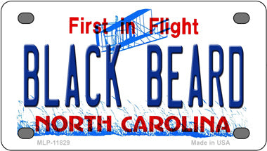 Black Beard North Carolina Novelty Mini Metal License Plate Tag