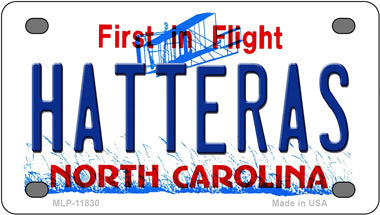 Hatteras North Carolina Novelty Mini Metal License Plate Tag