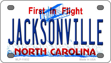 Jacksonville North Carolina Novelty Mini Metal License Plate Tag