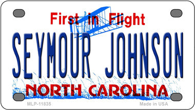 Seymour Johnson North Carolina Novelty Mini Metal License Plate Tag