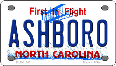 Ashboro North Carolina Novelty Mini Metal License Plate Tag