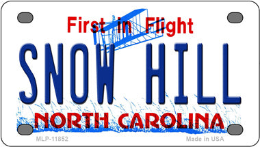 Snow Hill North Carolina Novelty Mini Metal License Plate Tag