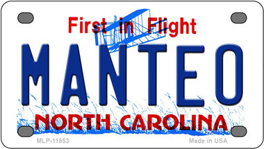 Manteo North Carolina Novelty Mini Metal License Plate Tag