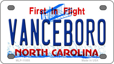 Vanceboro North Carolina Novelty Mini Metal License Plate Tag