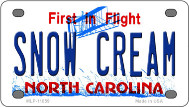Snow Cream North Carolina Novelty Mini Metal License Plate Tag