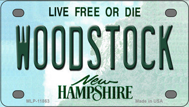 Woodstock New Hampshire Novelty Mini Metal License Plate Tag