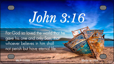 John 3 16 Beach Novelty Mini Metal License Plate Tag