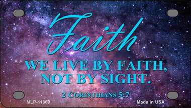 Live By Faith Novelty Mini Metal License Plate Tag