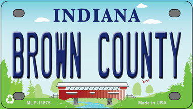 Brown County Indiana Novelty Mini Metal License Plate Tag