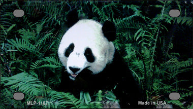 Panda Bear Novelty Mini Metal License Plate Tag