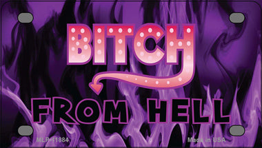 Bitch from Hell Novelty Mini Metal License Plate Tag