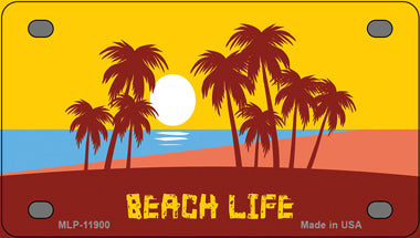 Beach Life Novelty Mini Metal License Plate Tag