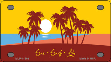 Sun Surf Life Novelty Mini Metal License Plate Tag