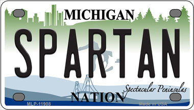 Michigan Spartan Novelty Mini Metal License Plate Tag