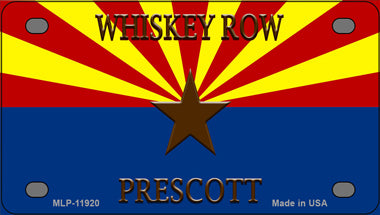 Whiskey Row Prescott Arizona Novelty Mini Metal License Plate Tag