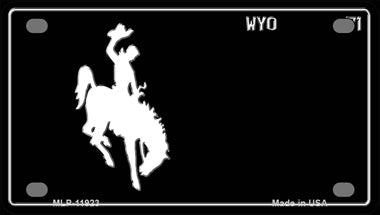 Wyoming Black Novelty Mini Metal License Plate Tag