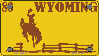 Wyoming Yellow Novelty Mini Metal License Plate Tag