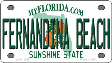 Florida Fernandina Beach Novelty Mini Metal License Plate Tag