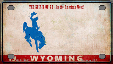 Wyoming Rusty Novelty Mini Metal License Plate Tag